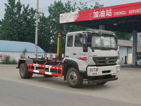 國五重汽斯太爾車廂可卸式垃圾車多方位圖片一