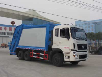 國五東風(fēng)天龍后雙橋壓縮式垃圾車多方位圖片一